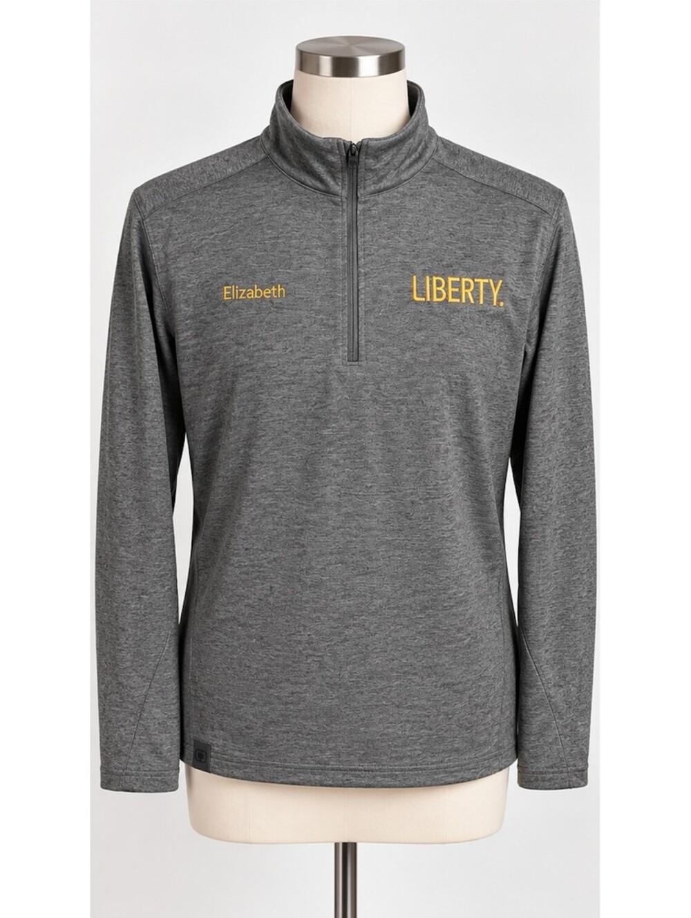 OGIO Men's Gray Quarter Zip Pullover Liberty Embroidered L